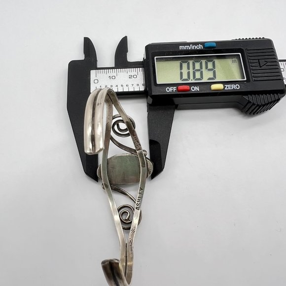 Vintage Navajo Cuff Bracelet by Monroe Ashley Sterling Silver Turquoise Signed - Picture 12 of 13